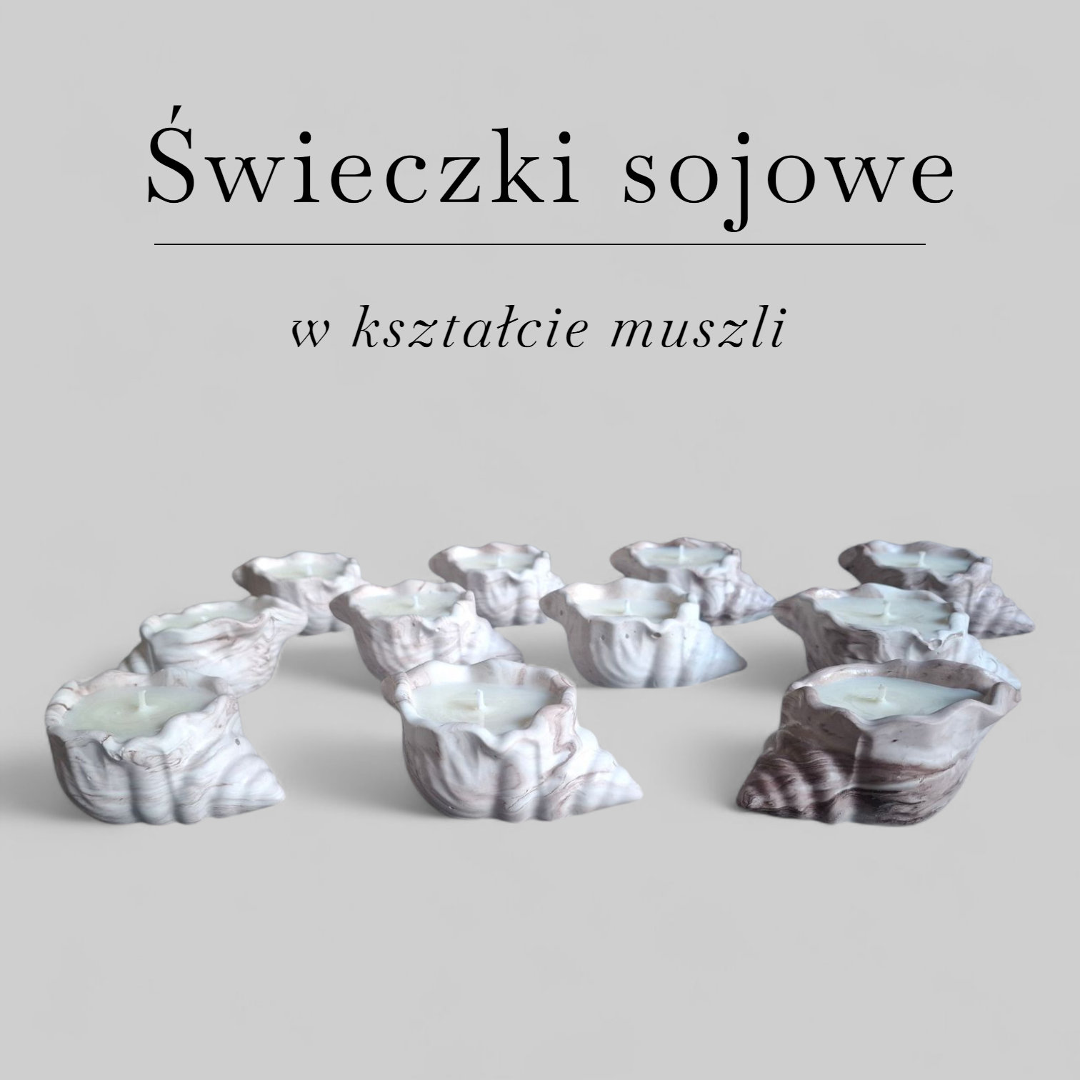 Minimalist handmade candle in gypsum container, sustainable soy wax.